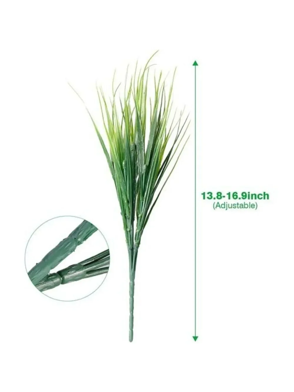 Artificial Outdoor Grass 12 Bundles UV Resistant Faux Plants Garden Decor